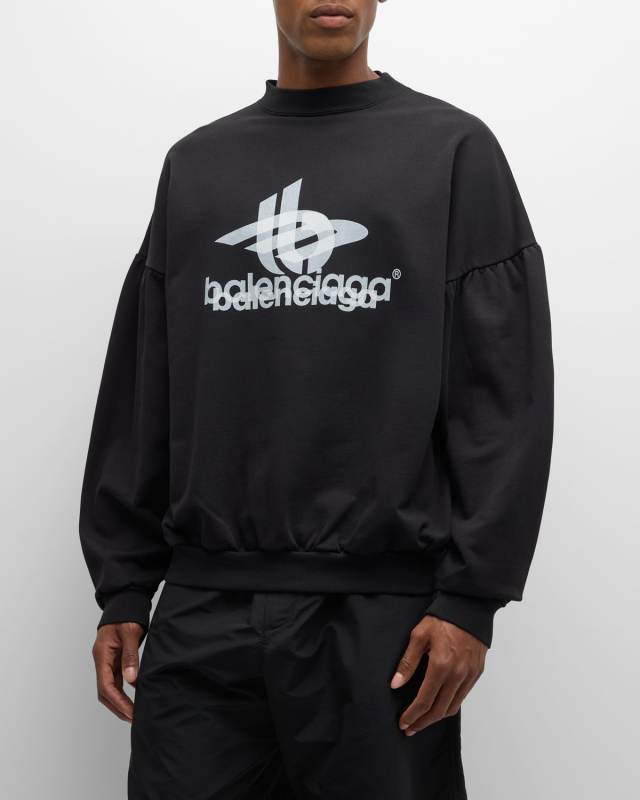 Layered Sports Round Sweatshirt Oversized